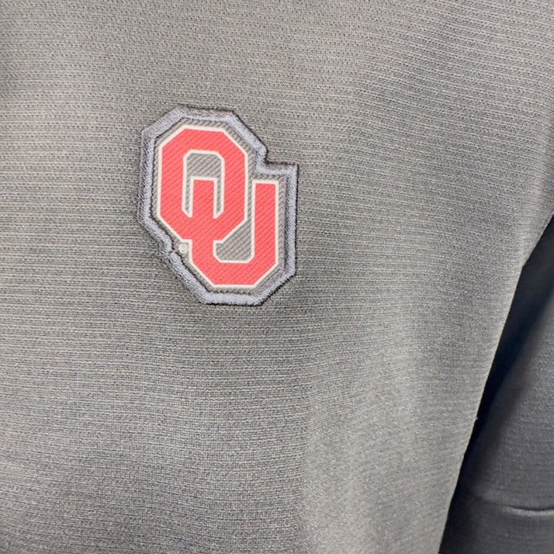 Nike Oklahoma Sooner Football On Field 1/4 Zip Jacket Gray Red Mens Size Large