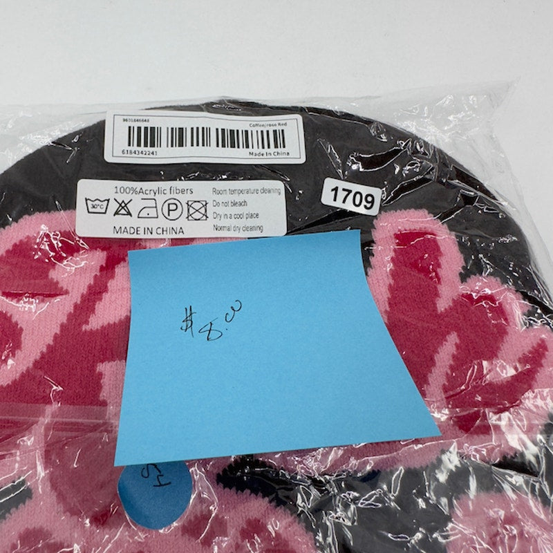 Womens Rich Mob No Cuff Double Layer Knit Skully Beanie Hat Black Acrylic