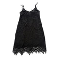 Shift Slip Dress Lace Hem Spaghetti Strap Mini Dress Black Womens Size XS
