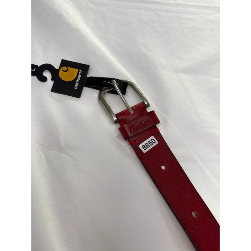 Carhartt Cowhide Leather Belt Heavy Duty Workwear Red Brown Mens Size L