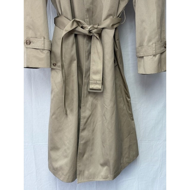 London Fog Vintage Trenchcoat Full-Zp Classic Old Money Luxury Tan Womens Sz 44