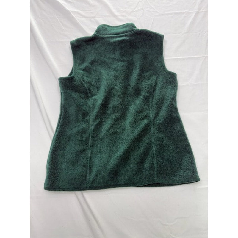 Karen Scott Sport Fleece Vest Full Zip Pockets Stand Collar Womens Green Size PP