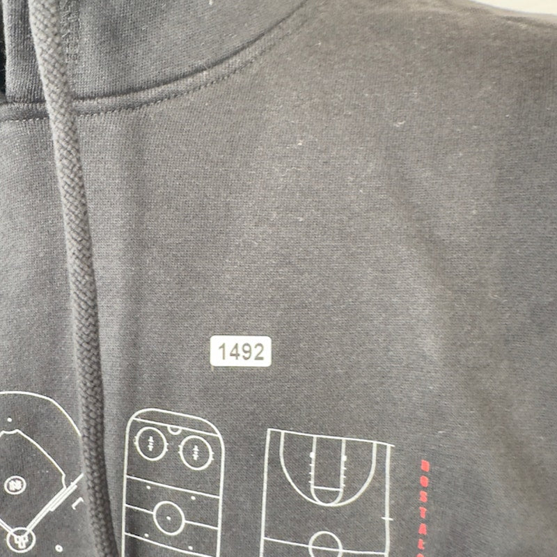 Mitchell & Ness Essentials Sports Print Hoodie Swetashirt Pullover Black M