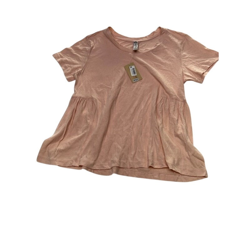 American Rag Cie Babydoll Top Short Sleeve Cotton Peach Womens Size Small