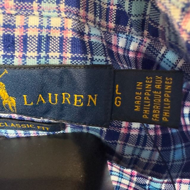 Polo Ralph Lauren Button Down Shirt Long Sleeve Plaided Multicolor Mens Size L
