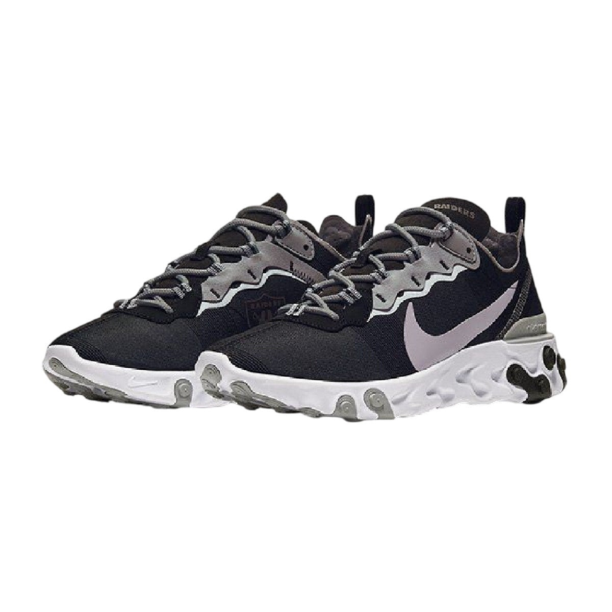 Nike NFL x React Element 55 Oakland Raiders CK4803-001 Black/White Mens Sz 9