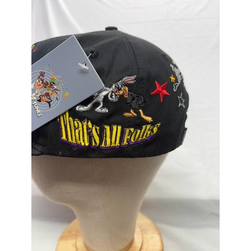 Looney Tunes Baseball Cap Snapback Space Jam Style Black Unisex One Size