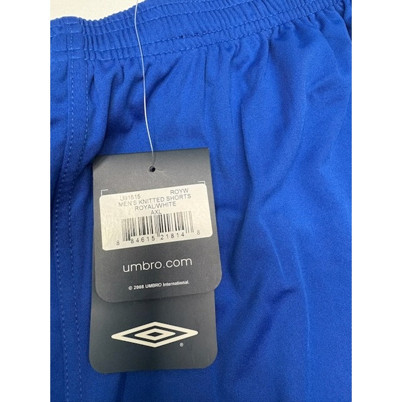 Umbro Knitted Shorts Elastic Waist Pull-On U91515 Royal Blue/White Mens XL