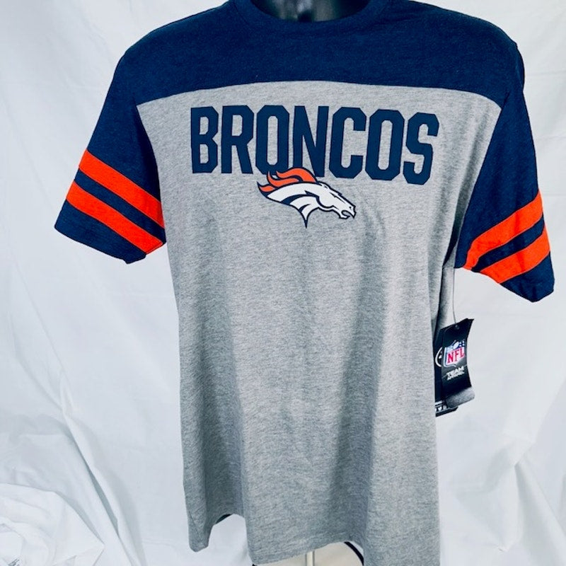 47 Brand Denver Bronco Versus Club T-Shirt Short Sleeves Heather Gray Mens M