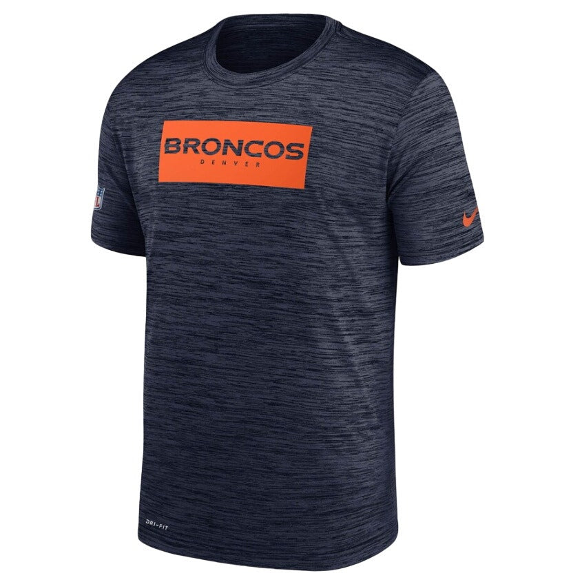 Nike NFL Nike Denver Broncos Training Performance T-Shirt Navy Blue Mens Size L