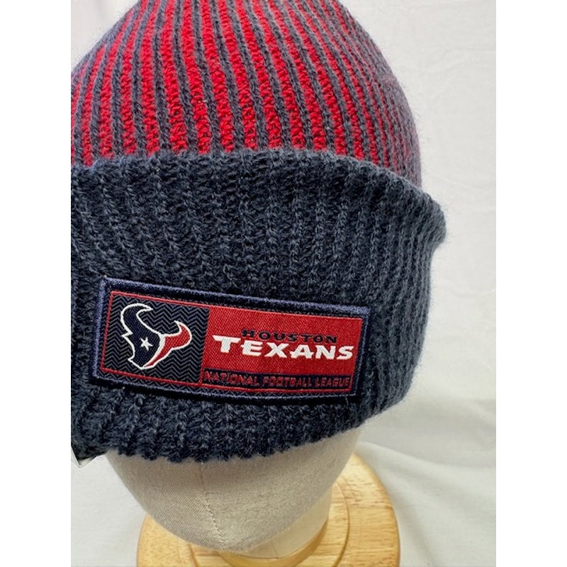 New Era Houston Texans Sport Knit Beanie Cuffed NFL Hat Gray Red Adult OSFM