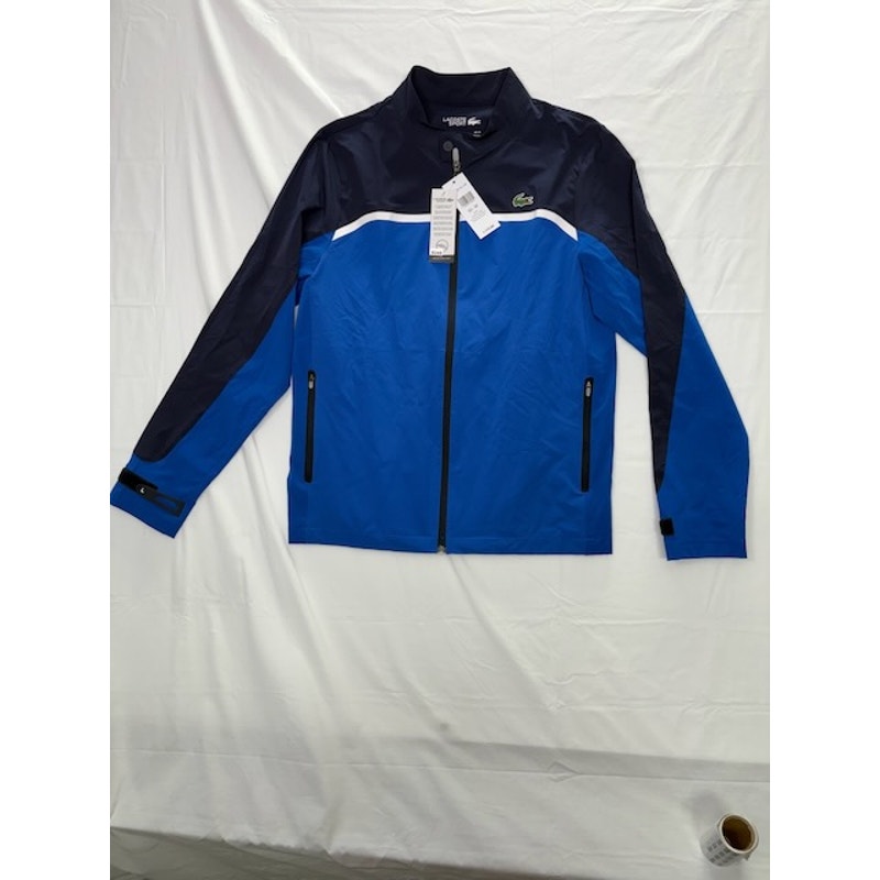 Lacoste Color-Blocked Golf Swing Top Jacket Full-Zip Blue Mens Size 50 - M