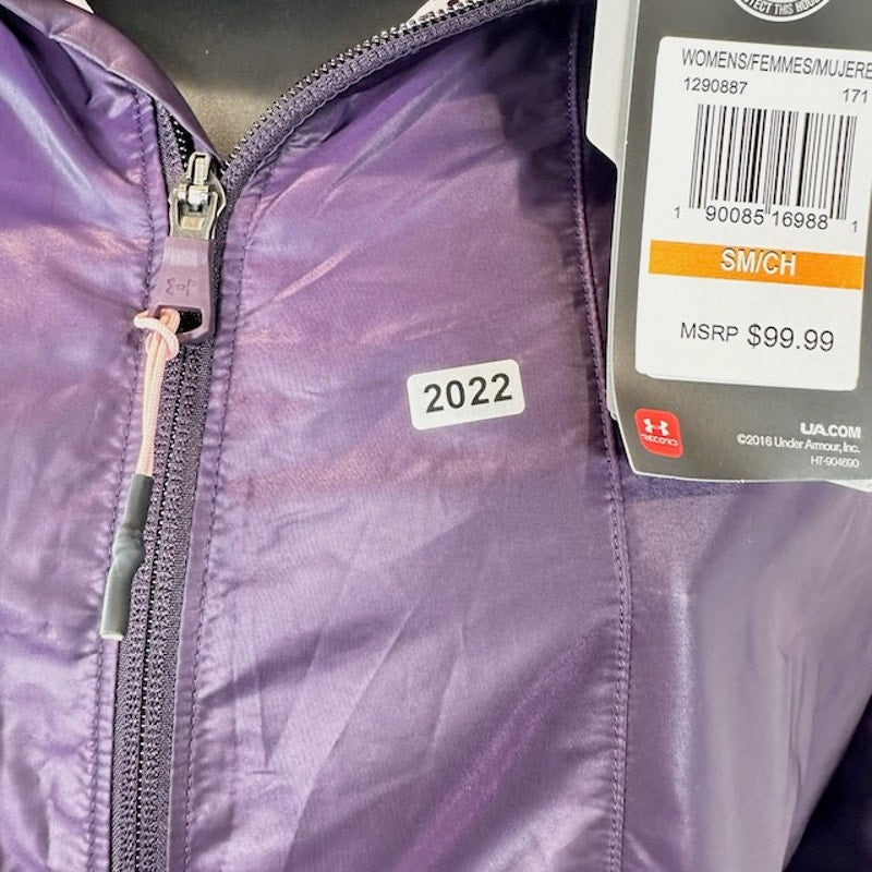 Under Armour Run True Jacket Full Zip Hooded Windbreaker Purple Womens Size S
