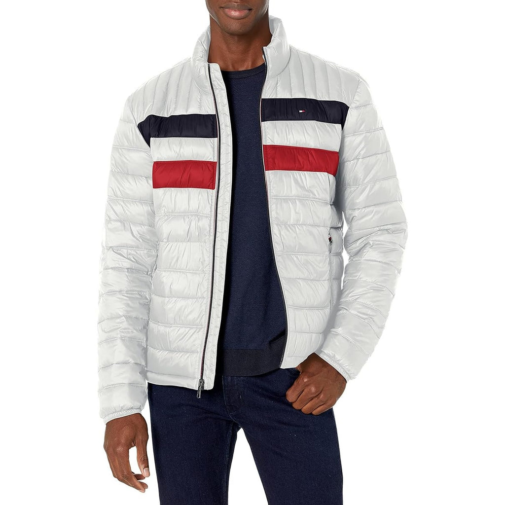 Tommy Hilfiger Quilted Puffer Jacket Packable Jacket Ice Combo Mens Size S