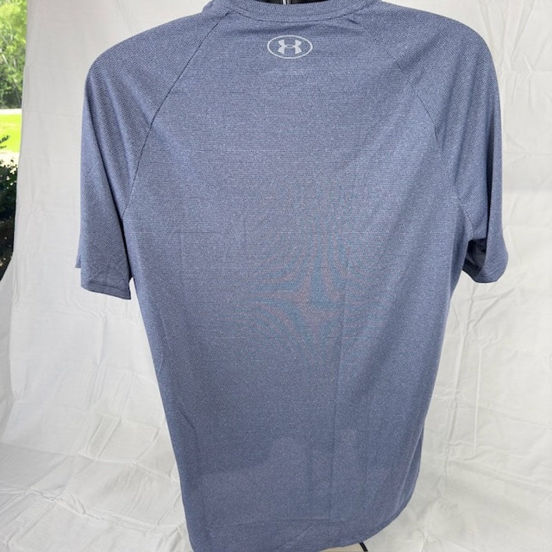 Under Armour Tech Tee Shirt Short Sleeves Quick Dry Loose Fit Gray/Blue Mens Size L