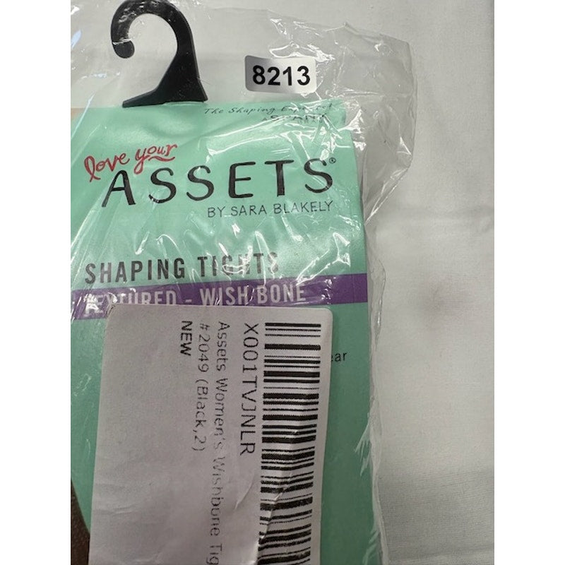ASSETS by Sara Blakely Wishbone Textured Shaping Tights #2049 Black Size 2