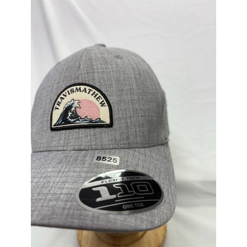 Travis Mathew Flexfit 110 One Ten Snapback Hat Wave Patch Cap Gray Mens OSFM