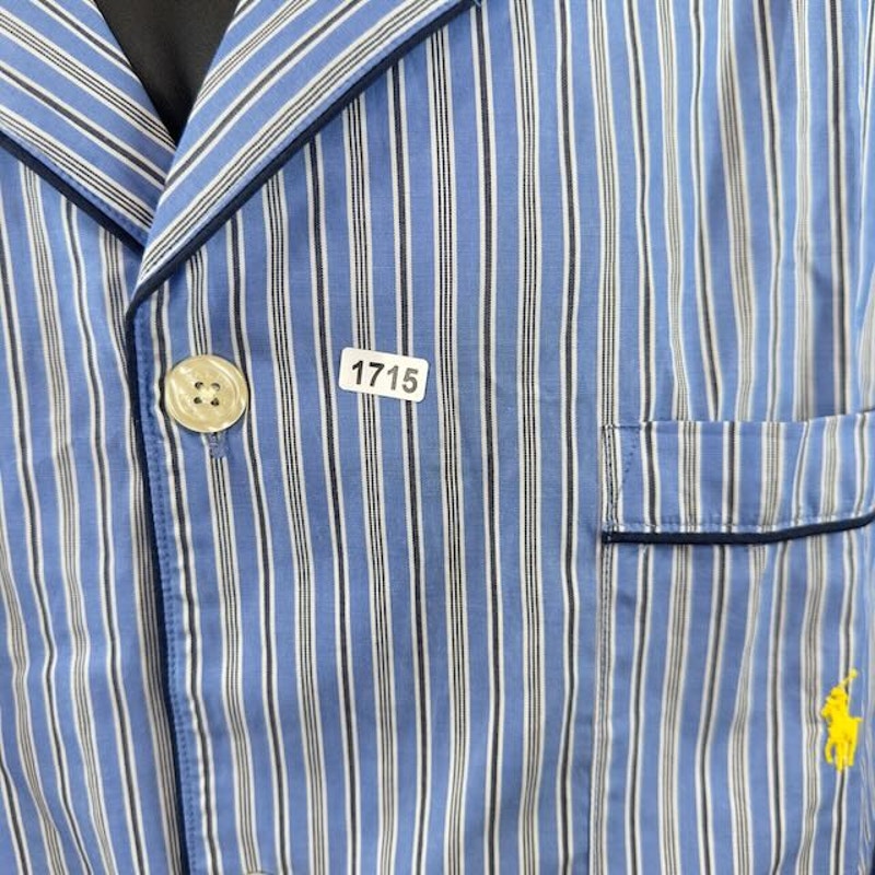 Polo Ralph Lauren Striped Sleepwear Nightshirt Long Sleeve Blue Men Size Size L