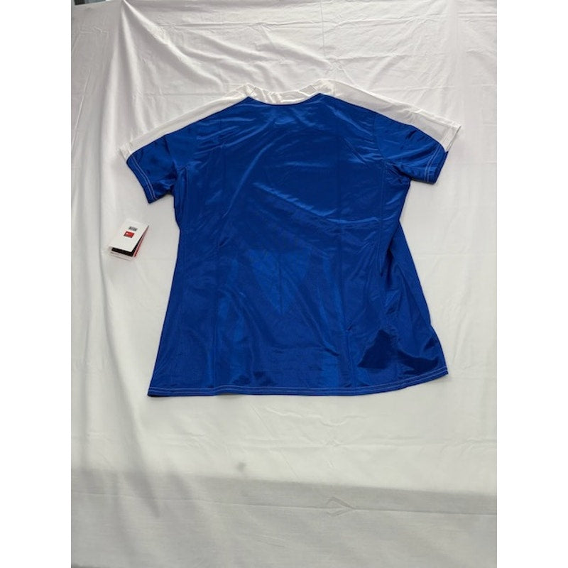 Nike FitDry Soccer Jersey Shirt Short Sleeve V-Neck Blue/White Womens Sz XXL
