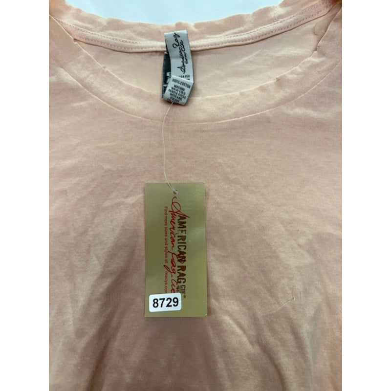 American Rag Cie Babydoll Top Short Sleeve Cotton Peach Womens Size Medium