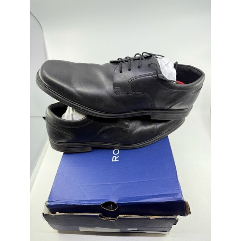 Rockport Charles Road Plain Toe Oxford Leather Shoes Lace-Up Black Mens Size 14W
