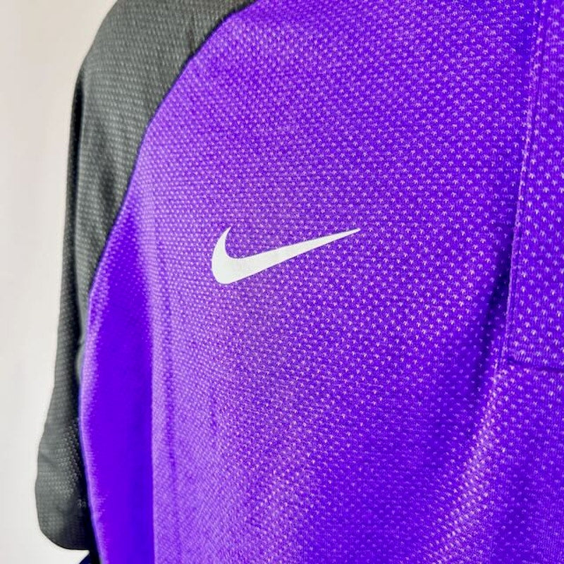 Nike Dri-Fit Colorado Rockies Tri-Blend Performance Polo Purple Black Mens L