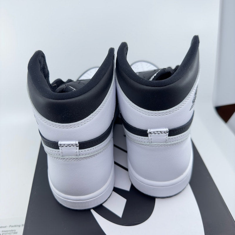 Nike Air Jordan 1 Retro High OG Basketball Shoes Swoosh Black White Mens 7.5
