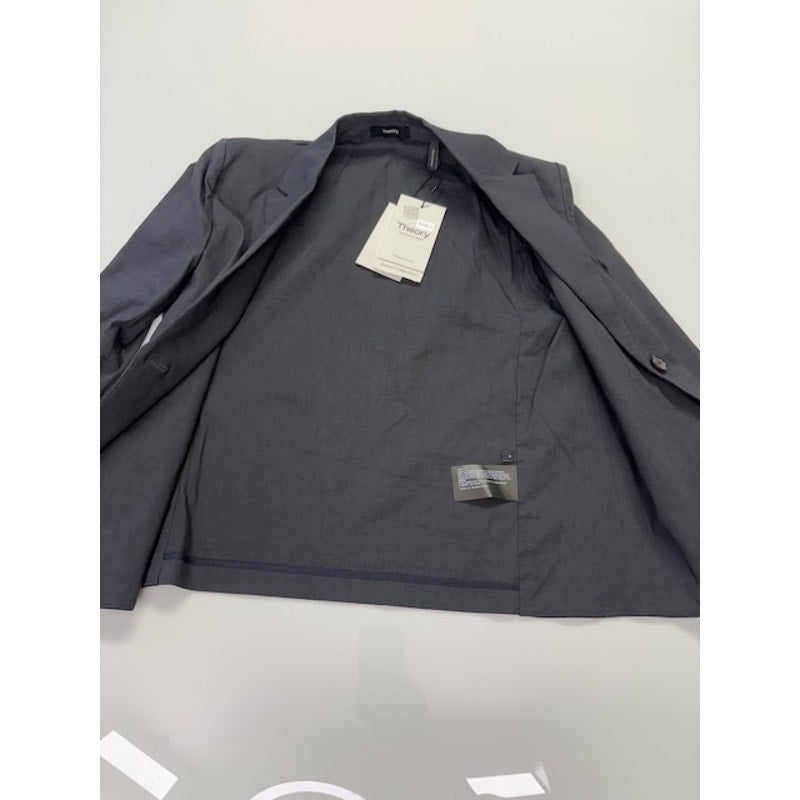 Theory Shrunken Split Cuff Two Button Blazer 3/4 Sleeve Womens Gray Size 4