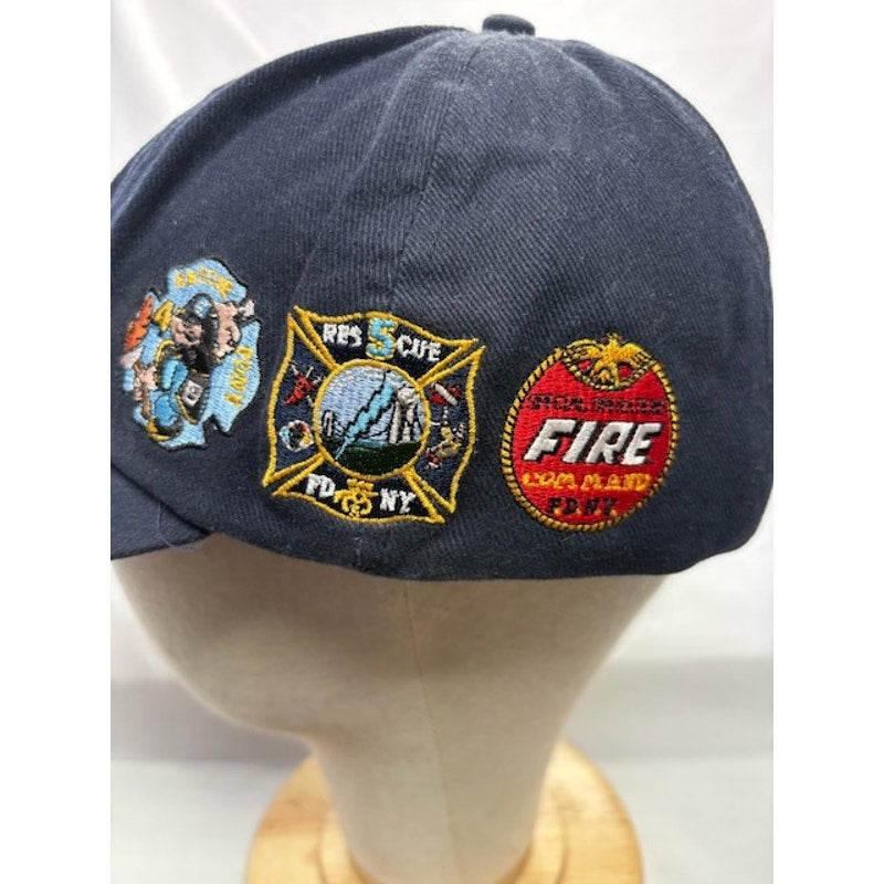 FDNY Fire Department City of New York Strapback Hat Embroidered Cap Navy OSFA