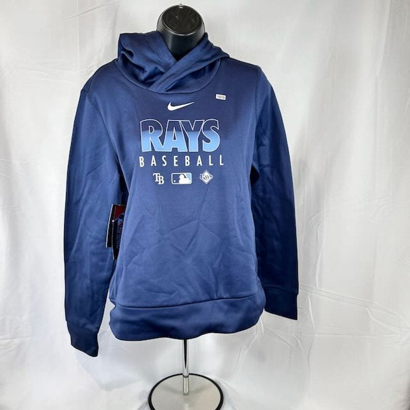 Nike MLB Tampa Bay Rays Authentic Collection Pullover Hoodie Navy Womens Size S