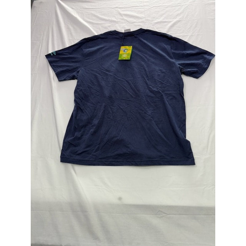 Umbro New York Cosmos Print T-Shirt Short Sleeve Navy Blue Mens Size XXL