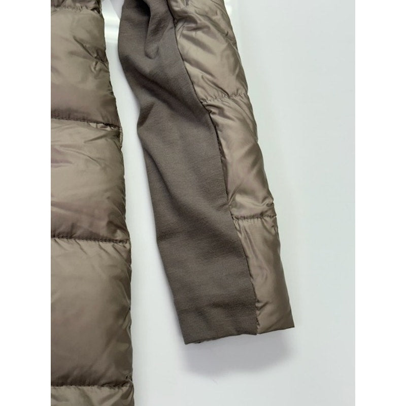 Patrizia Pepe Premium Long Puffer Down-Jacket Full-Zip Beige Womens Size 44