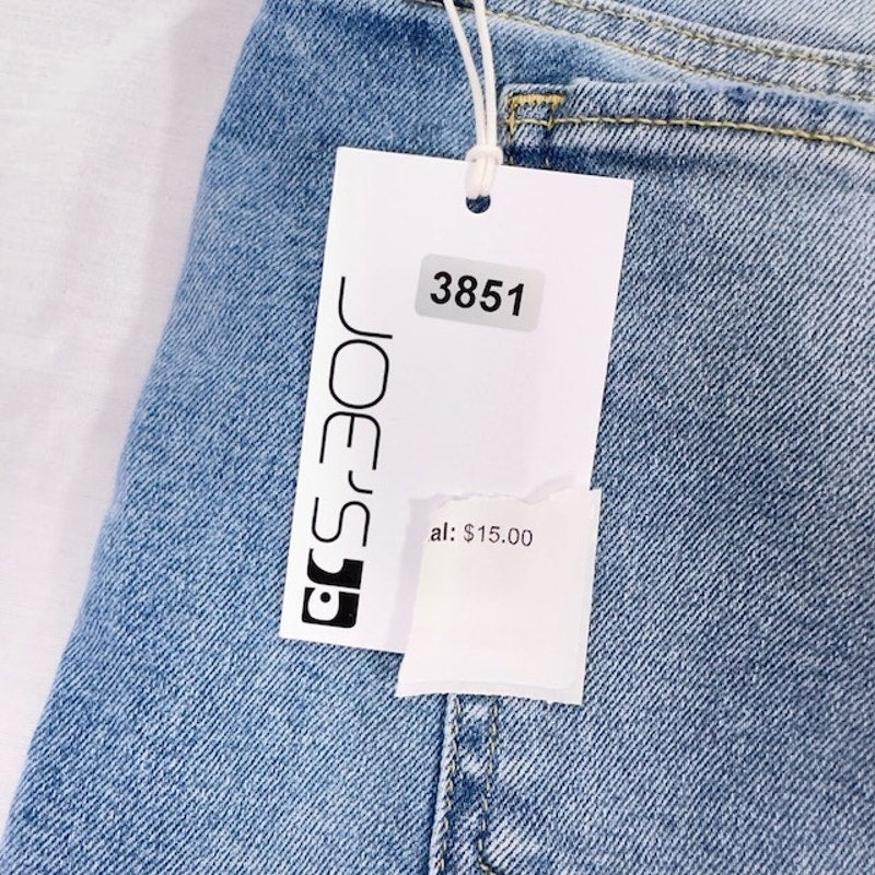 Joe's The Icon Skinny Cropped Jeans Mid Rise Raw Hem Denim Blue Womens 31