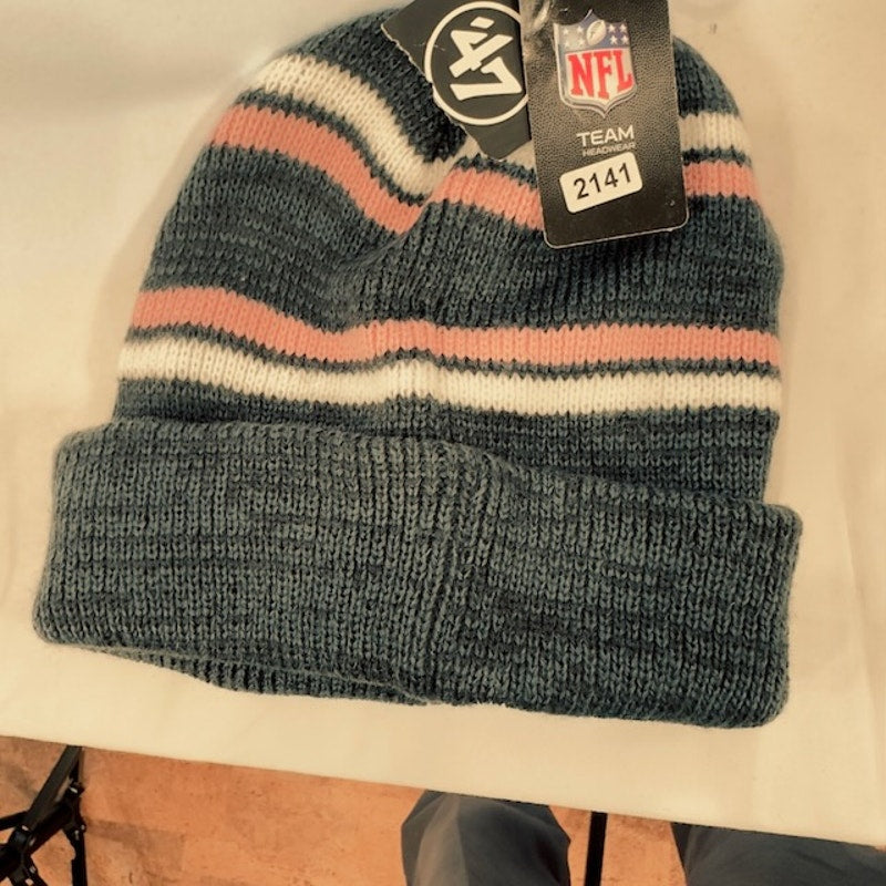 '47 Brand NFL New York Giants Cuffed Knit Beanie Striped Blue Pink Unisex One Size