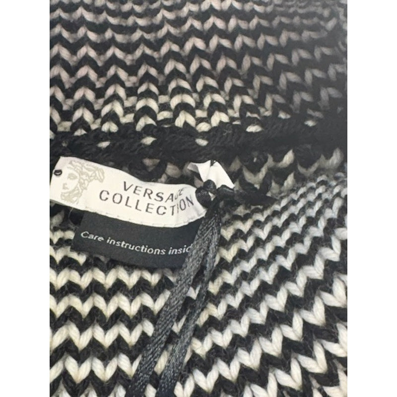Versace Collection Turtleneck Sweater Pullover Black/White Womens Size XXL