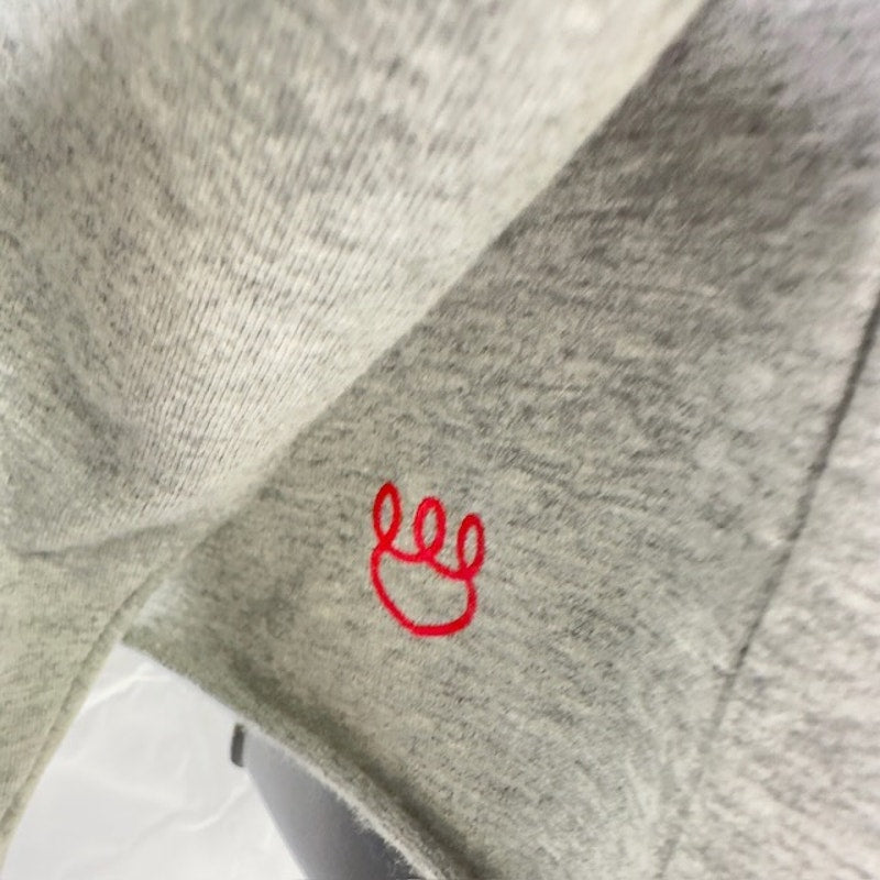 Kady Luxe Dog Collar Pullover Sweatshirt Raw Hem Crop Heather Gray Womens L