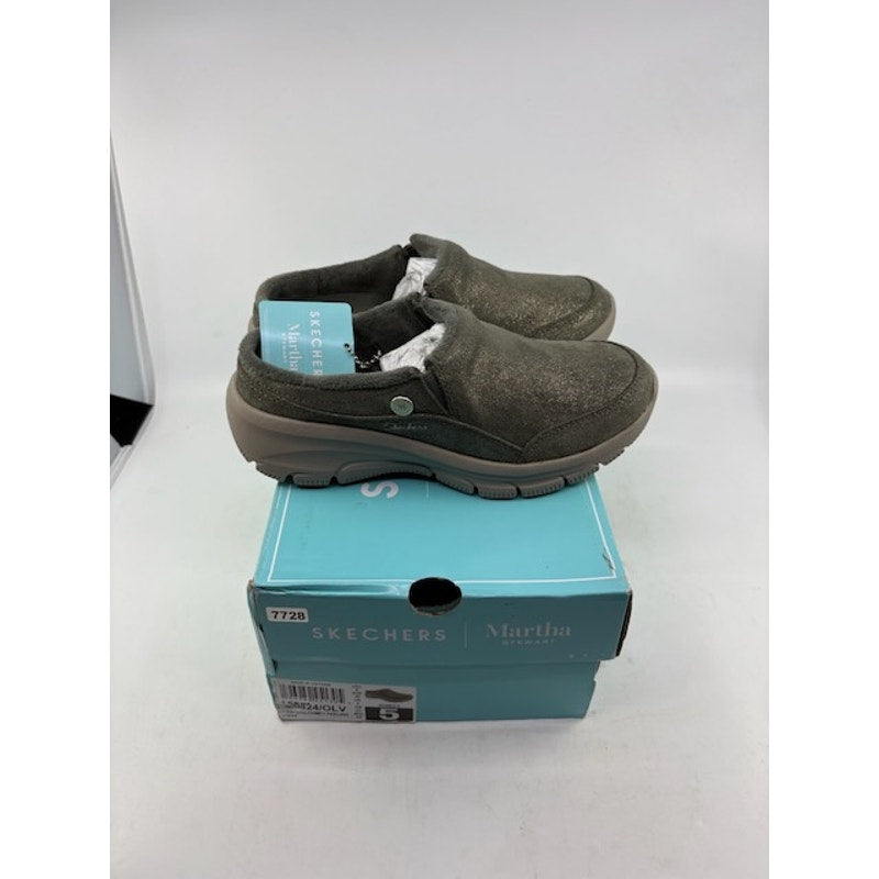 Skechers Martha Stewart Easy Going Comfy Feeling Clog Shoes Olive Womens 5