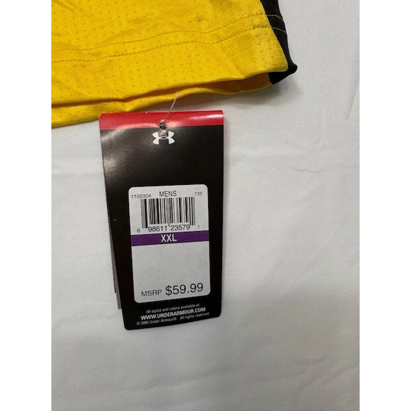 Under Armour HeatGear Soccer Jersey Short Sleeve Yellow/Black Mens Size XXL