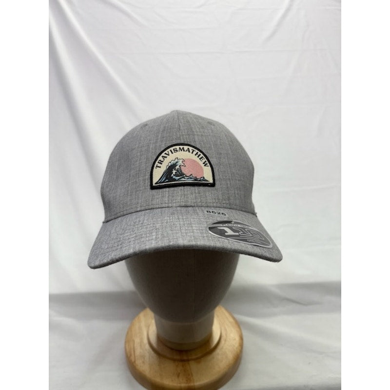 Travis Mathew Flexfit 110 One Ten Snapback Hat Wave Patch Cap Gray Mens OSFM