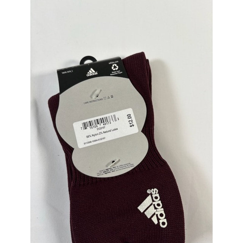 2 Pairs Adidas Copa Zone Cushion Soccer Socks Maroon/White Youth LG Size 3-9