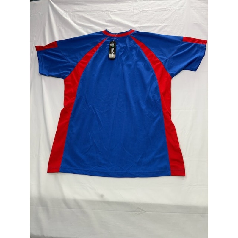 Diadora Roma Team Jersey Shirt Short Sleeve V-Neck Blue Red Mens Size XL