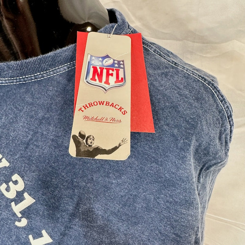 Mitchell & Ness NFL SB XXVI Logo Tee Super Bowl Logo Crewneck Navy Blue Size L