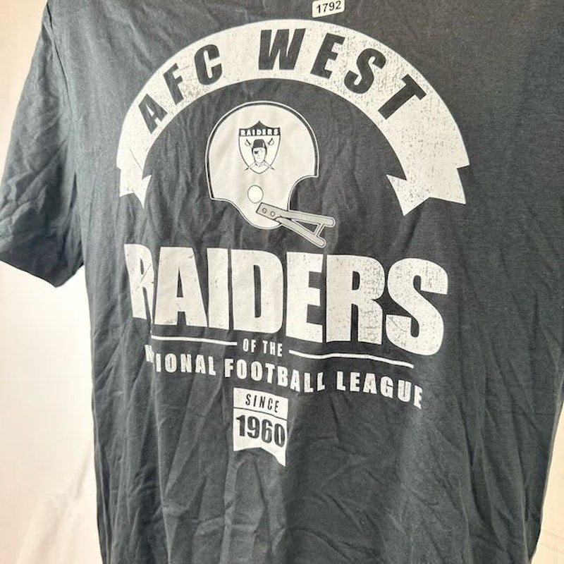 Nike NFL Las Vegas Raiders Historic Tri-Blend T-Shirt Crewneck Black Mens Size M
