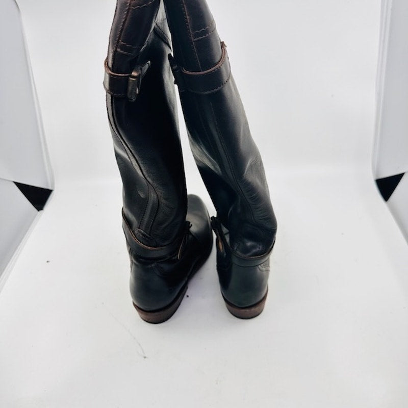 Frye Dorado Belted Riding Boots 77561 Leather Knee High Womens Size 6