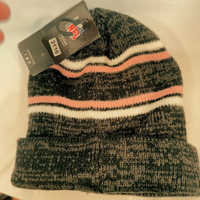 '47 Brand NFL New Orleans Saints Cuff Knit Beanie Striped Gray Black Mens OS