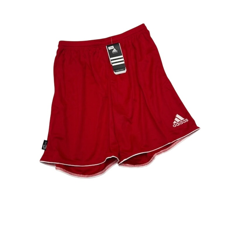 Adidas Football Soccer Shorts Clima365 Elastic Waist Red/White Mens Size L