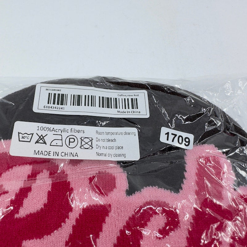 Womens Rich Mob No Cuff Double Layer Knit Skully Beanie Hat Black Acrylic