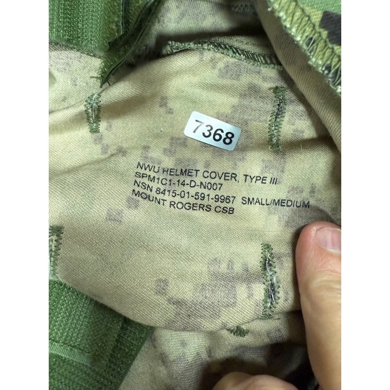 Mount Rogers CSB USN NWU Type III Helmet Cover Camouflage Green Size S/M