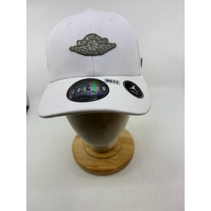 Nike Air Jordan Wings Logo Snapback Hat Jumpman Cap Adjustable White Youth