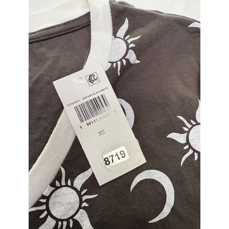 Doe Mighty Fine Sun and Moon Graphic T-Shirt Vintage Black White Juniors XS